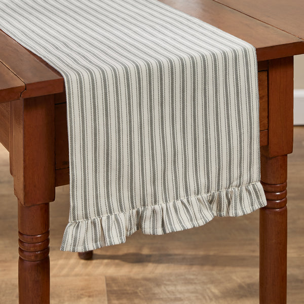SNOWFROST 13"X54" TABLE RUNNER WITH RUFFLES
