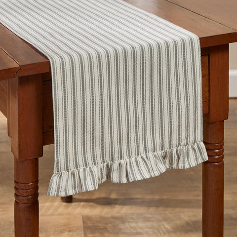 SNOWFROST 13"X54" TABLE RUNNER WITH RUFFLES