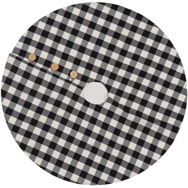 WICKLOW CHECK TREE SKIRT 52' BLACK/CREAM