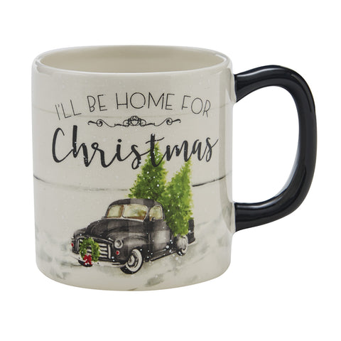 Add a gorgeous holiday accent to your kitchen decor with the Home For Christmas Mugs ! Featuring a charming old-time truck picking up Christmas trees and elegant "I'll Be Home For Christmas" lettering, these mugs are sure to charm your guests!