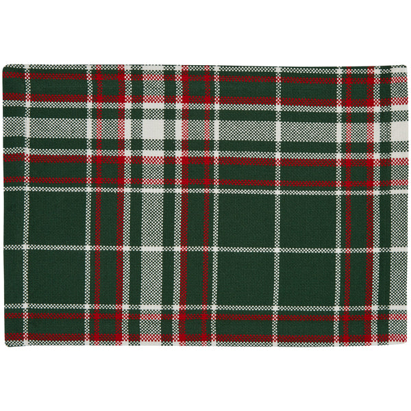 Give your home a beautiful holiday makeover with the Holiday Spruce Plaid Placemats, featuring a plaid of green, red, and candlelight white! Pair with the coordinating napkins, table runners, and dishtowels for a complete look (sold separately).