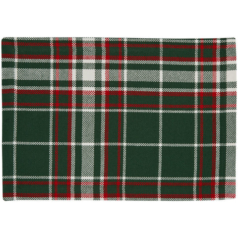 Give your home a beautiful holiday makeover with the Holiday Spruce Plaid Placemats, featuring a plaid of green, red, and candlelight white! Pair with the coordinating napkins, table runners, and dishtowels for a complete look (sold separately).