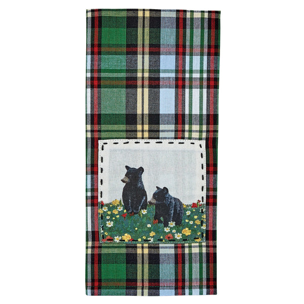 Add a beautiful rustic touch to your kitchen with the Happy Trails Baby Bear Dishtowels! The classic plaid pattern is a timeless way to add style to your decor, while the adorable baby bear patch is sure to bring a smile to your face! Pair with the Mama Bear Dishtowels for a complete look (as pictured / sold separately) and the other coordinating Happy Trails kitchen linens for the complete look.