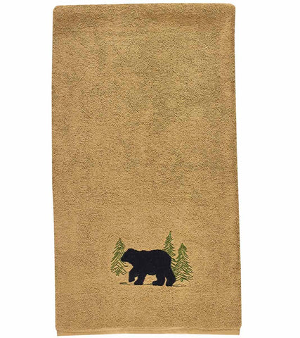 Add a touch of the wildlife to your decor with the Black Bear Terry Bath Towel! Great for outdoor enthusiasts! Complete the look with the hand towels and fingertip towels!