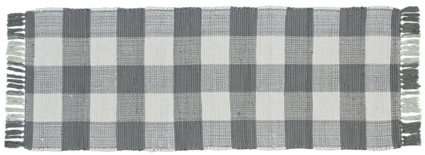 WICKLOW CHECK RAG RUG RUNNER 2X6 DOVE