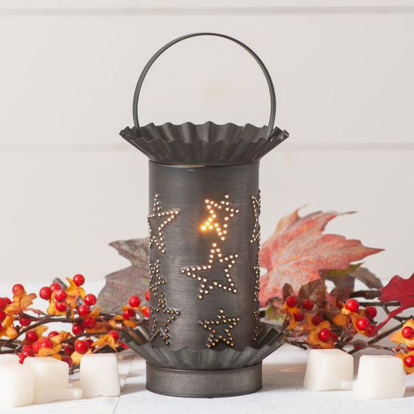 Simply place a wax melt in the lid, turn on the light, and in about an hour, the wax melts and fills the room with fragrance! Perfect for kitchens, bedrooms, powder rooms, and almost any room in your home! It is easy to clean; just place the removable lid in your freezer for an hour, and the used wax pops right out. Wired with one E12/Candelabra socket, 25 watts max. It has a 3-ft cord and a line switch. Bulb included. Handcrafted in Pennsylvania.