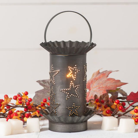 Simply place a wax melt in the lid, turn on the light, and in about an hour, the wax melts and fills the room with fragrance! Perfect for kitchens, bedrooms, powder rooms, and almost any room in your home! It is easy to clean; just place the removable lid in your freezer for an hour, and the used wax pops right out. Wired with one E12/Candelabra socket, 25 watts max. It has a 3-ft cord and a line switch. Bulb included. Handcrafted in Pennsylvania.