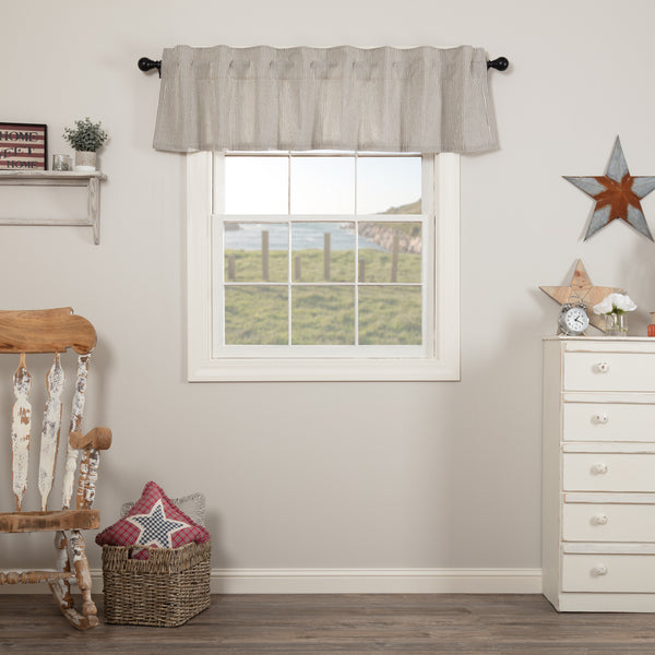 Hatteras Seersucker Blue Ticking Stripe Valance 16x72, Hatteras Seersucker Blue Ticking Stripe Valance 16x72, features denim blue and cotton white in an elegant ticking stripe. A special seersucker fabric gives this simple but graceful look a premium feel to the hand and eyes. Primitive Country farmhouse Window Treatments Curtains Home Decor.