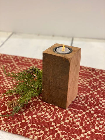 Reclaimed Wood Vertical Tea Light Holder. 6"H X 3" DIA MIN 4 **Size, Finish, Color will vary slightly due to reclaimed old wood** See website for free shipping offer. Primitive Country Home Decor.