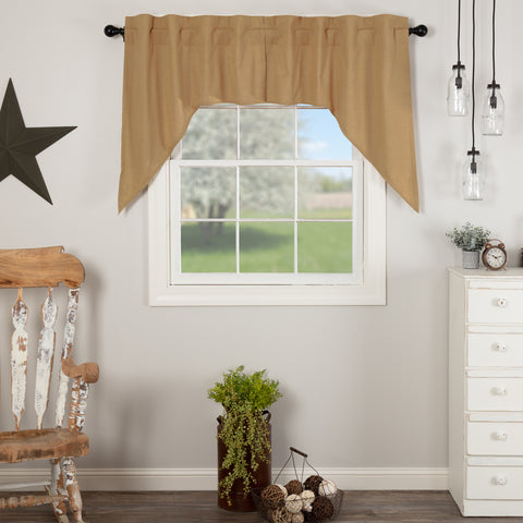 Simple Life Flax Khaki Swag Set of 2 36x36x16, Primitive Country Farmhouse Window Treatments Curtains Home Decor.