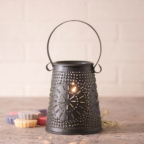 Original Wax Warmer Smokey Black | Primitive Farmhouse Punched Tin