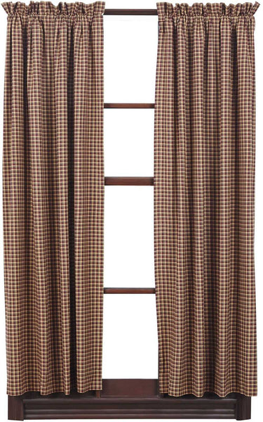 Patriotic Patch Plaid Curtain Panel Short 63 in.