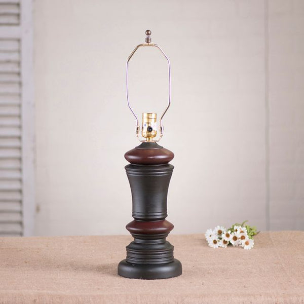 Peppermill Lamp Base Sturbridge Black with Red Stripe