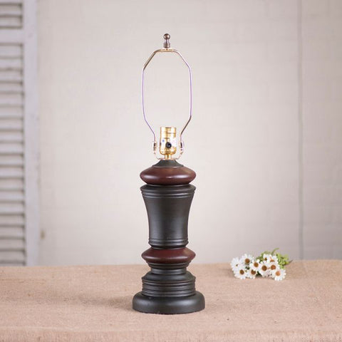 Peppermill Lamp Base Sturbridge Black with Red Stripe