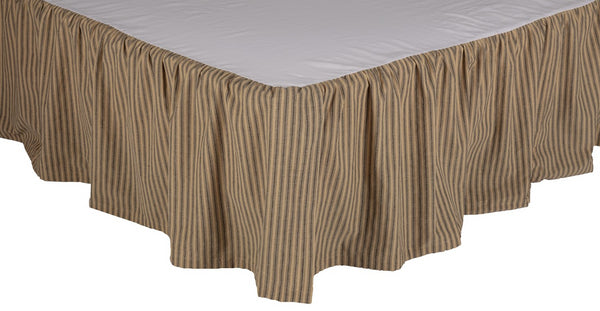 Farmhouse Star Ticking Stripe Twin Bed Skirt 39x76x16