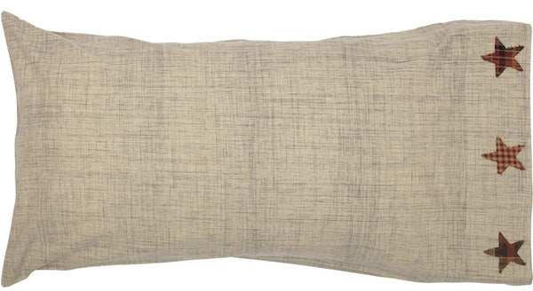 Abilene Star King Pillow Case Set of 2 21x40, Tan, Burgundy, Dark Brown, Primitive Country Farmhouse Bedding Home Decor.