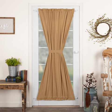 Simple Life Flax Khaki Door Panel 72x40, Primitive Country Farmhouse Window Treatments Curtains Home Decor.
