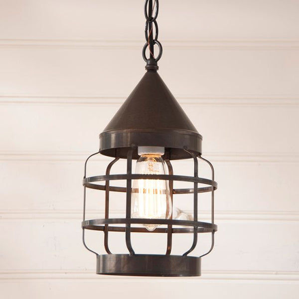 Round Hanging Strap Light in Kettle Black