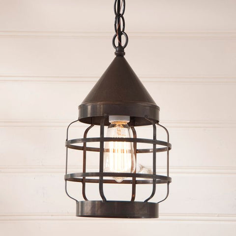 Round Hanging Strap Light in Kettle Black