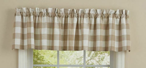 Wicklow Check Valance - 14"L - Natural