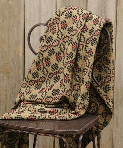 Patriot Knot Throw 52" X 74" in colors of black, red and farmhouse tan.