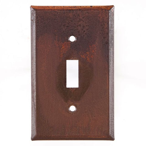 Single Switch Cover Unpierced in Rustic Tin (Set of 4)