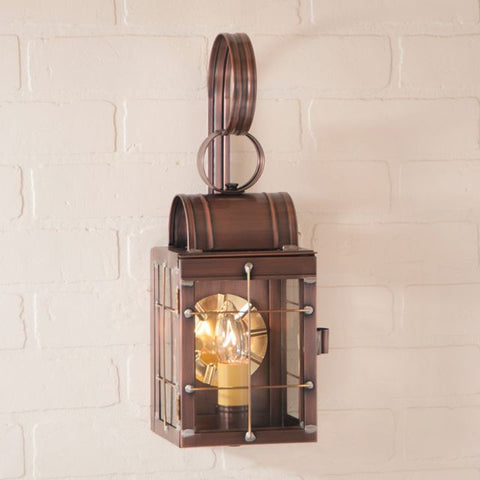 Single Wall Lantern in Antique Copper