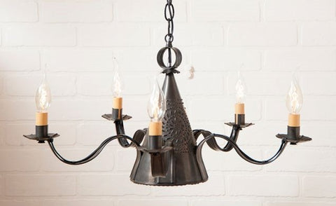 True country elegance and heirloom-quality craftsmanship make our Small Sturbridge Chandelier a worthy investment. with a pierced center cone to provide a reflecting down-light, and graceful Candelabra socket arms, this enchanting light is certain to become a family heirloom. Americana Decor. Primitive decor farmhouse punched tin chandelier