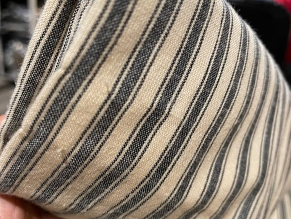 Sawyer Mill Charcoal Ticking Stripe Panel Set of 2 84x40 - Clearance - Small Run In Fabric