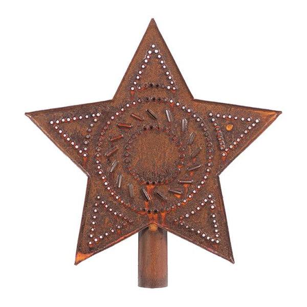 Star Tree Topper in Rustic Tin