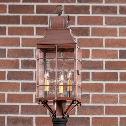 Stenton Outdoor Post Light in Solid Antique Copper - 3-Light