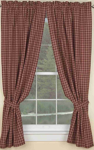 Sturbridge Wine Unlined Curtain Panel 63" L