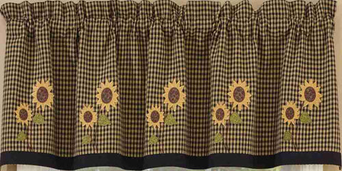 Sunflower Check Valance