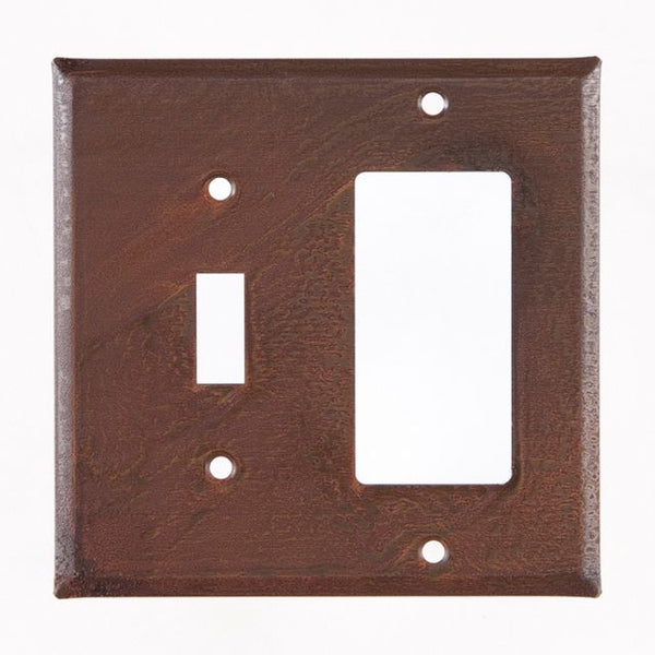 Switch and Rocker Cover Unpierced in Rustic Tin (set of 2)