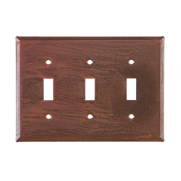Triple Switch Cover Unpierced in Rustic Tin (set of 2)