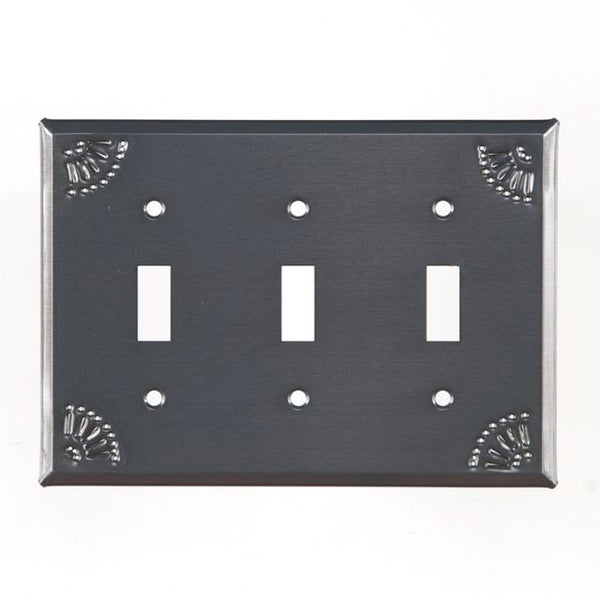 Triple Switch Cover with Chisel in Country Tin Set of 2