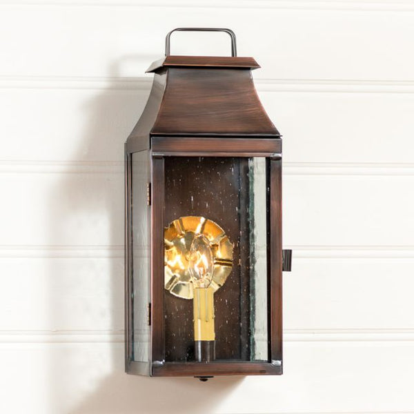 Valley Forge Outdoor Wall Light in Solid Antique Copper - 1-Light