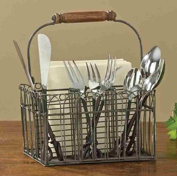 Vintage Wire Flatware Napkin Caddy