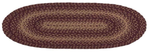 Vintage Wine Braided  Stair Tread Oval 8x28 in.