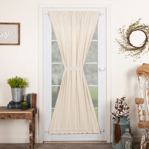Simple Life Flax Natural Door Panel 72x40, Primitive Country Farmhouse Window Treatments Curtains Home Decor.