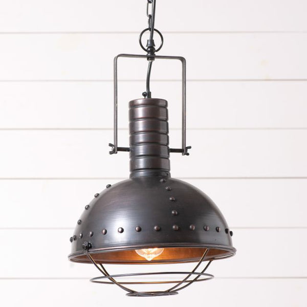 Measures 20.25-Inches high and 12.5-Inches diameter. Includes canopy kit, 7-feet of cord and chain for hardwire installation. E26/Medium (Standard) socket, 1 x 150 watts maximum wattage. UL-CUL listed for dry locations. This light ships for FREE! Primitive Country Farmhouse Lighting Home Decor & Accessories.
