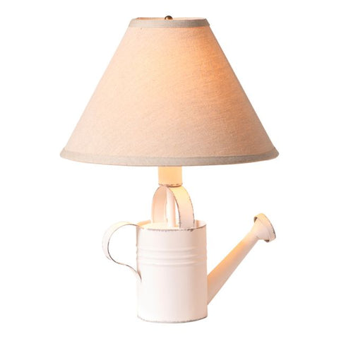 Add some vintage flair to your sunroom or any room of your country cottage or farmhouse with this lovely Watering Can Lamp with Shade. Combined with the Ivory Linen fabric shade and you have a gorgeous little lamp that will surely brighten up your day. So pour a little light into your life and buy this Vintage Watering Can Lamp with Shade today!