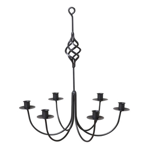 The 6 Arm Hanging Candelabra with basket design is the perfect accessory for that dark corner in your home where it is not convenient to run electric wires. The chandelier holds 6 regular candles or 6 battery operated tapers. Visit website for FREE s/h & discount offers. Primitive Country Farmhouse Home Decor.