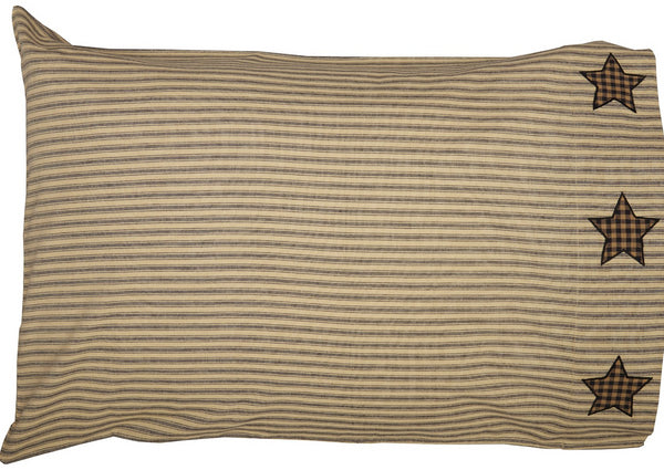 Farmhouse Star Standard Pillow Case w/Applique Star Set of 2 21x30